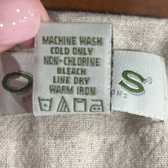 Orvis tan v neck shell button down linen blend short sleeve maxi dress size 18 - Picture 7 of 7